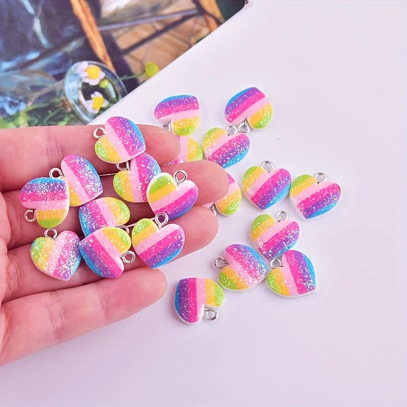 Resin Art Earrings - 10 szt. Kolorowe zawieszki z żywicy
