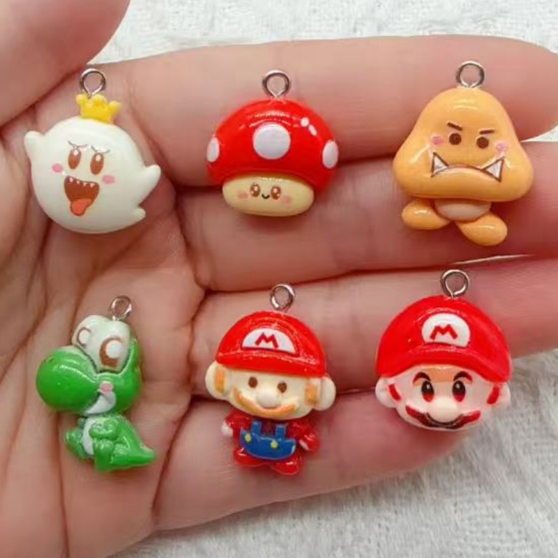 Resin Art Earrings - 10 szt. żywicznych zawieszek z motywami