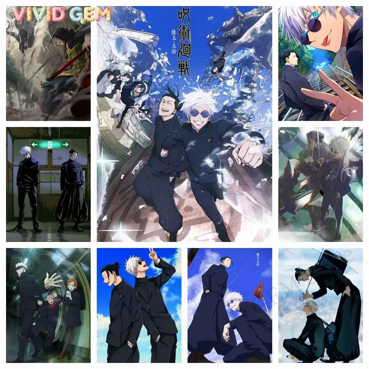 Resin Art Canvas - VIVID GEM Jujutsu Kaisen Gojo Satoru