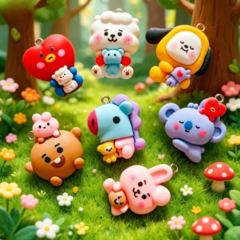 7 szt. BT21 Żywiczne Charmsy z – Resin Art Earrings recenzja i cena