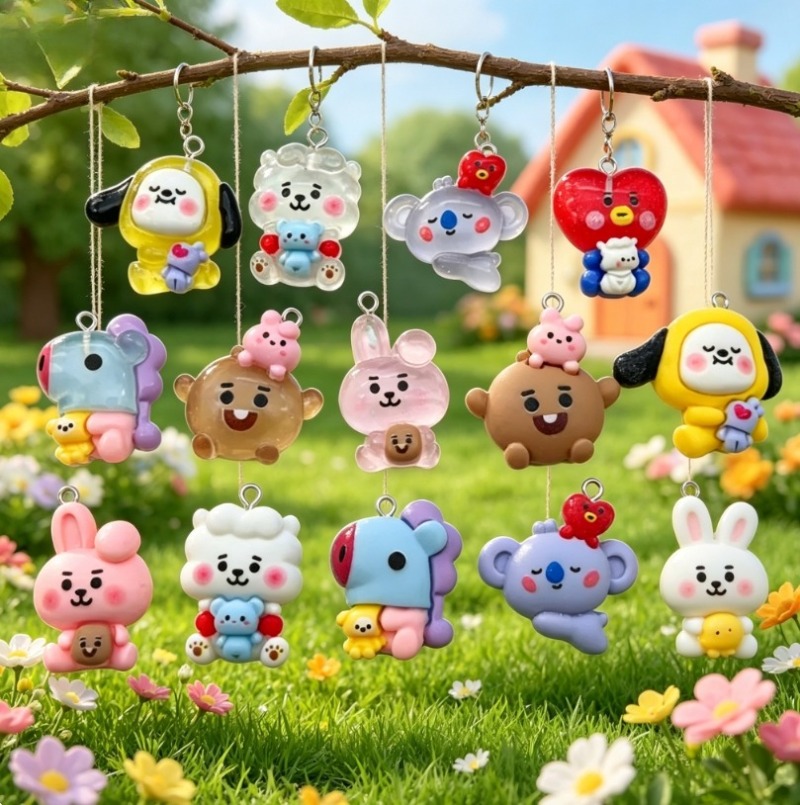 7 szt. BT21 Żywiczne Charmsy z – Resin Art Earrings recenzja i cena