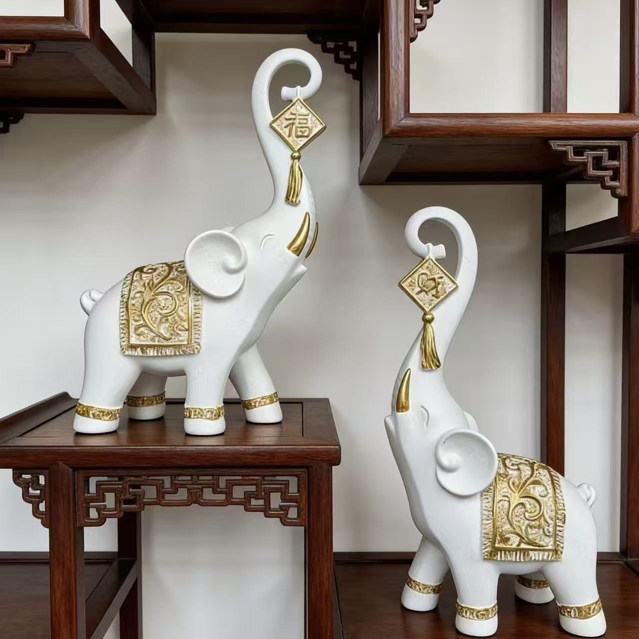 Para chińskich figurek słoni n – Resin Art Gift For Anniversary recenzja i cena