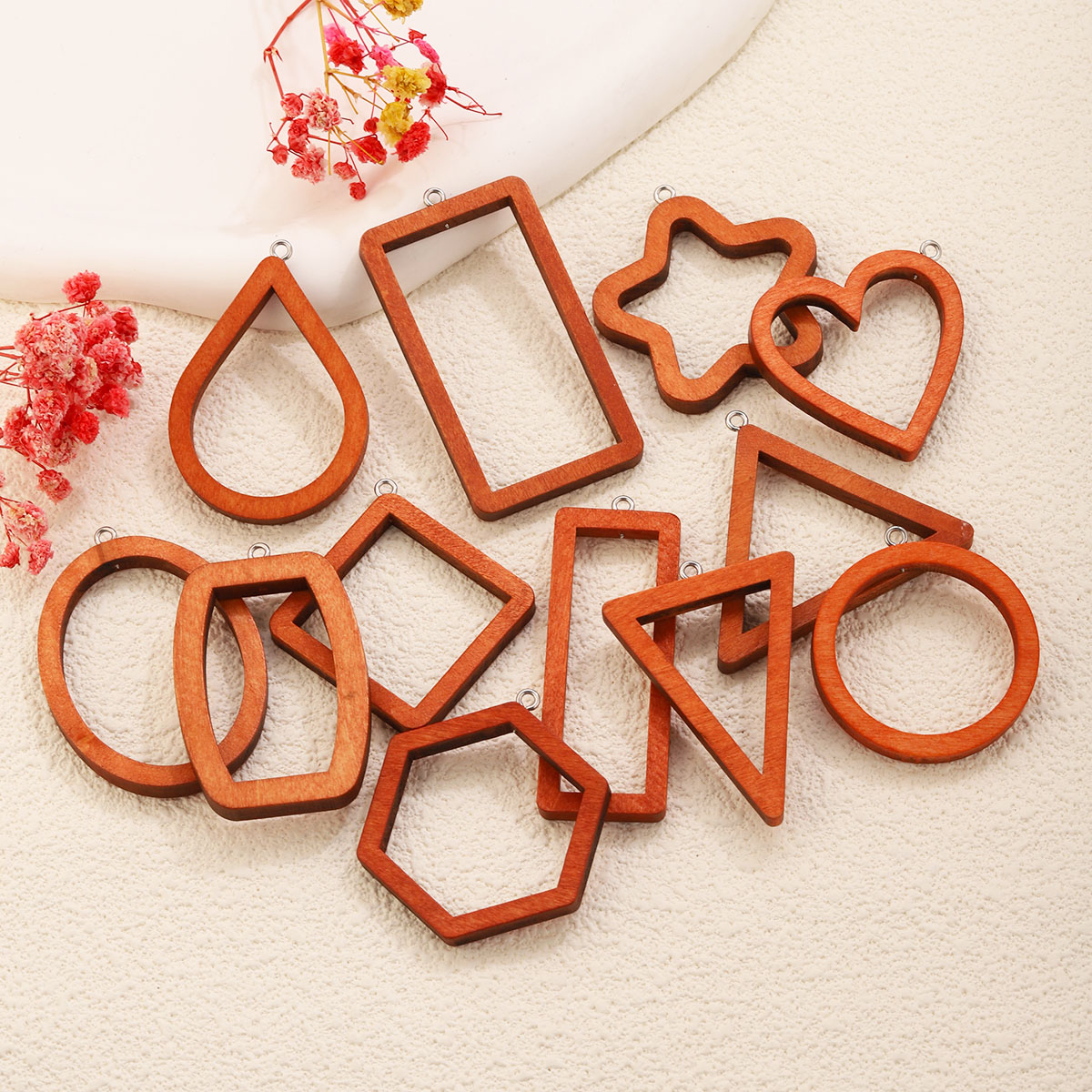 10 SZT. Drewniane geometryczne – Resin Art Earrings recenzja i cena
