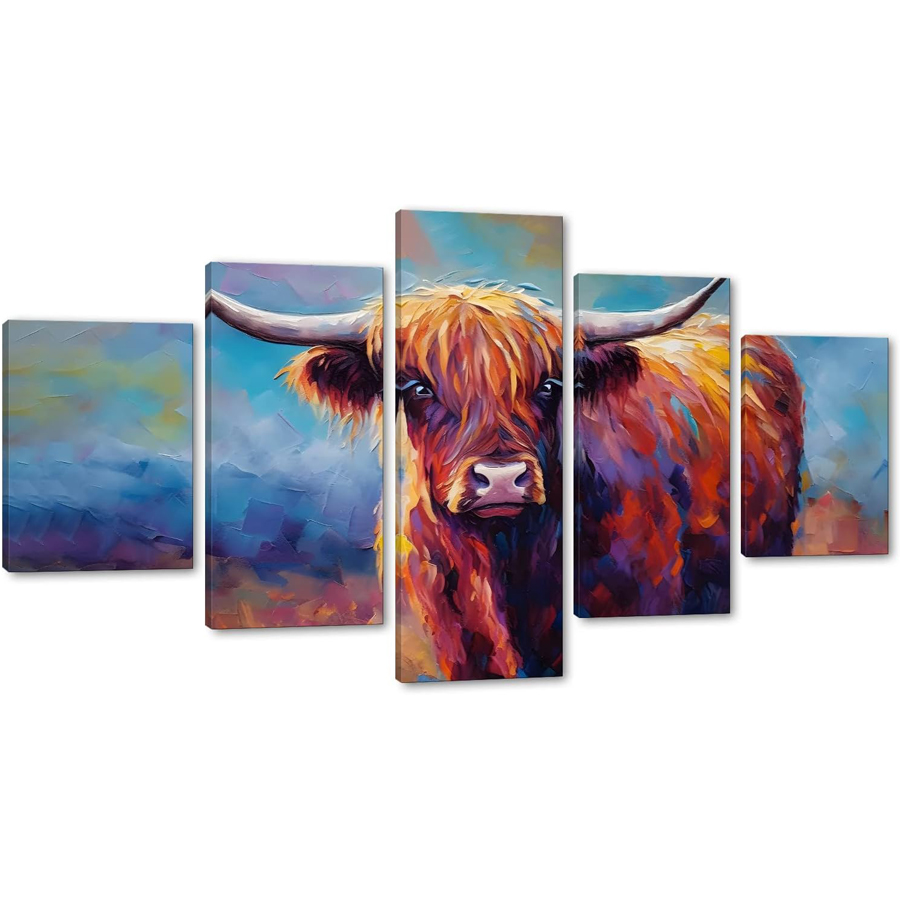 5 obrazów krowy rasy Highland  – Resin Art Images recenzja i cena